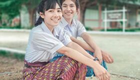 Local female Thai Students in the rural area, Thailand